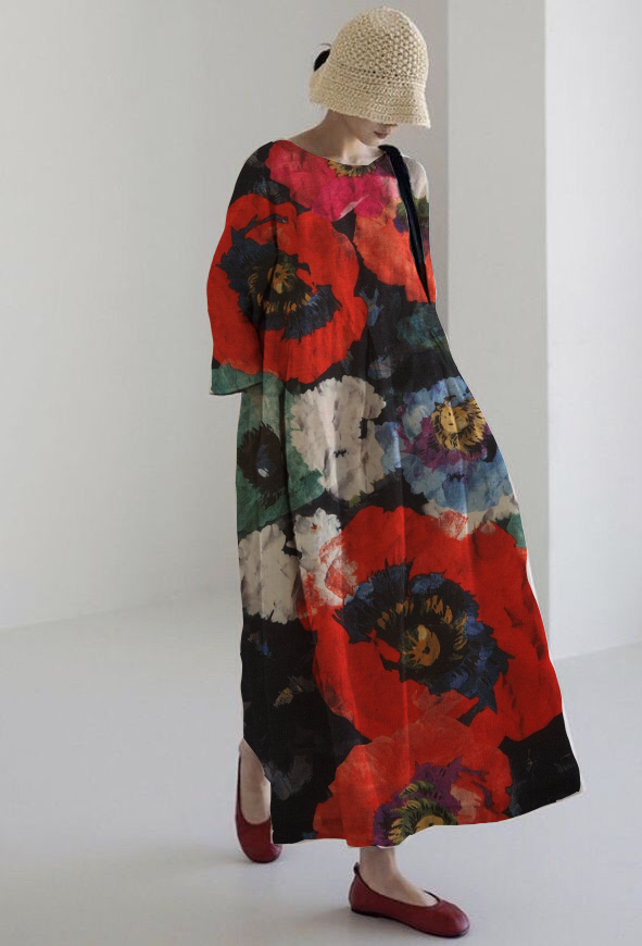 Vestido Fluido Floreal Rossa