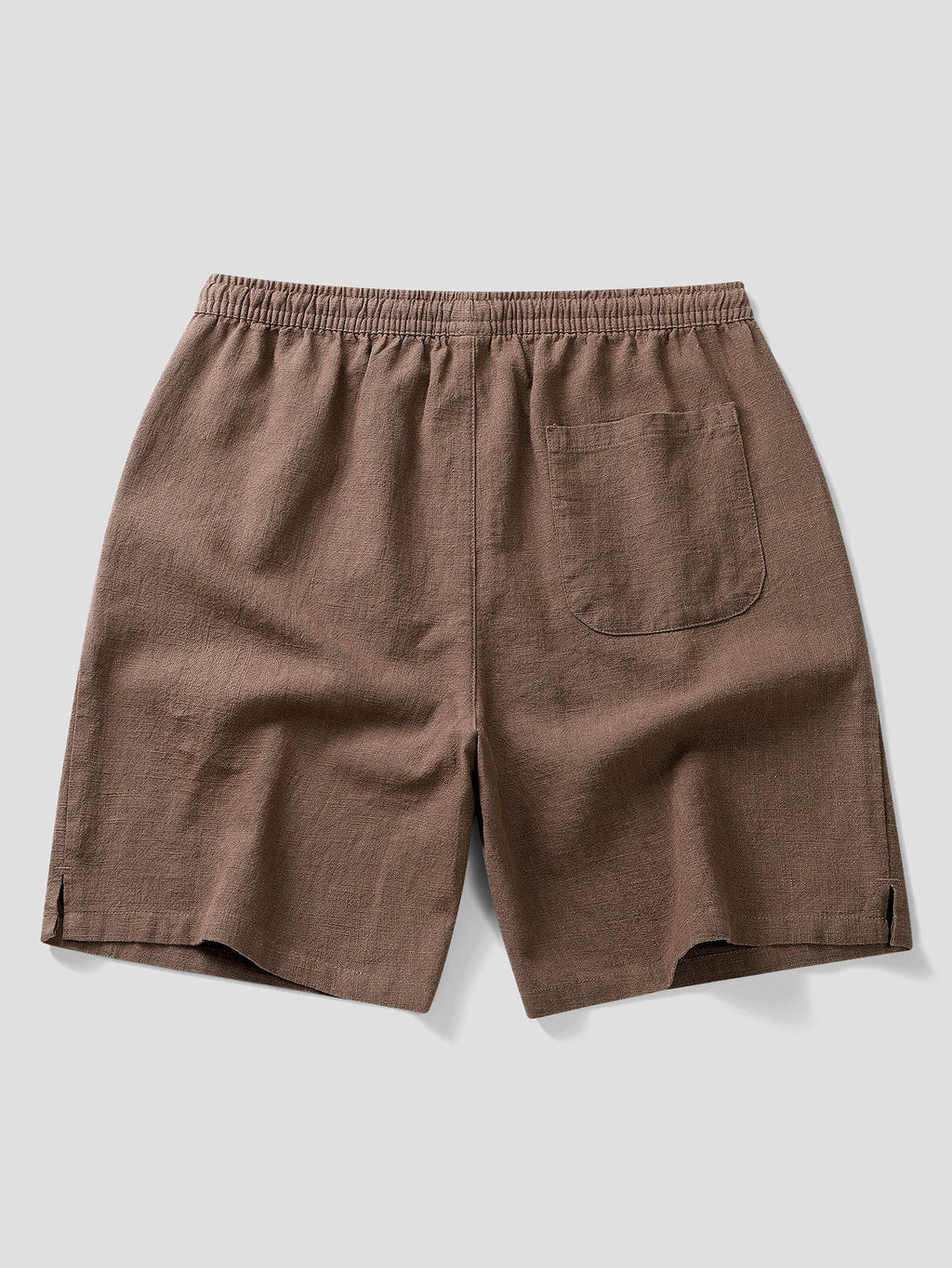 Pantalón corto marrón de algodón con cintura elástica y bolsillo trasero