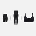 Conjunto de maternidad: shorts, leggings y sujetador negro