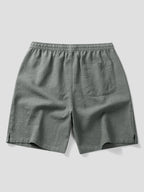 Pantalón corto verde oscuro con cintura elástica y bolsillo trasero
