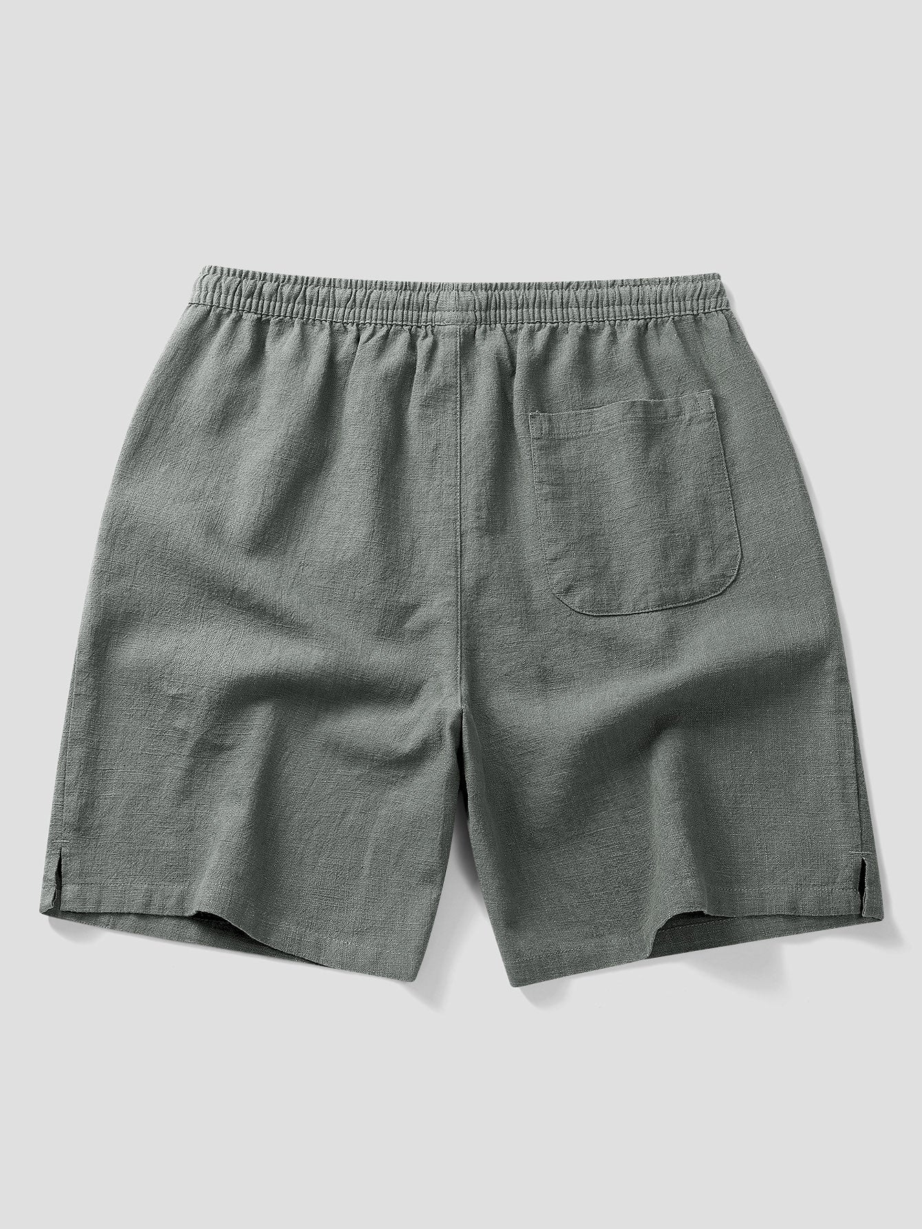 Pantalón corto verde oscuro con cintura elástica y bolsillo trasero