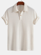 Polo blanco roto con cuello camisero y manga corta