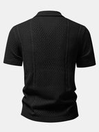 Camisa Marbella negra de punto calado, vista trasera