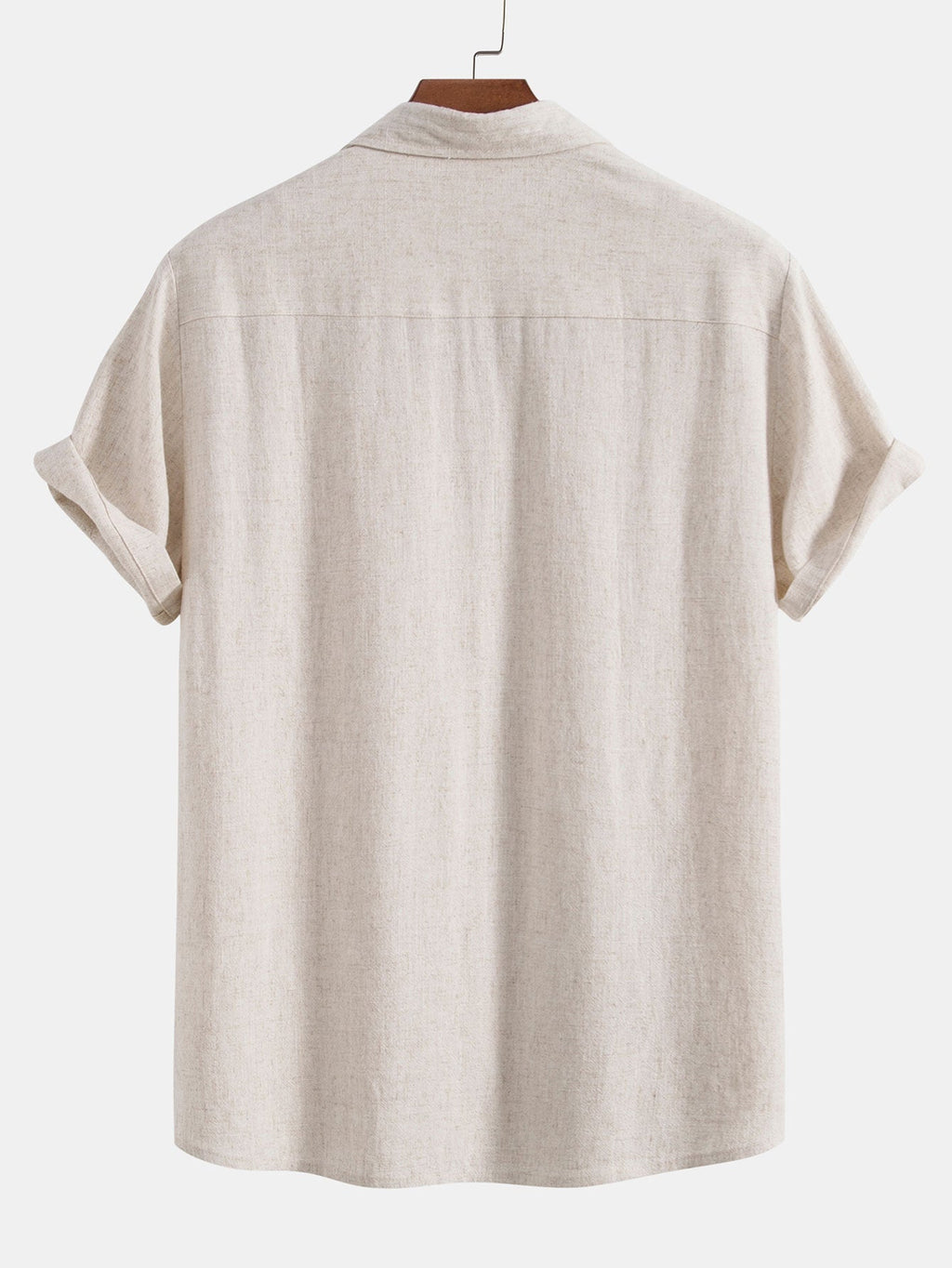 Camisa Riviera beige de manga corta, vista trasera