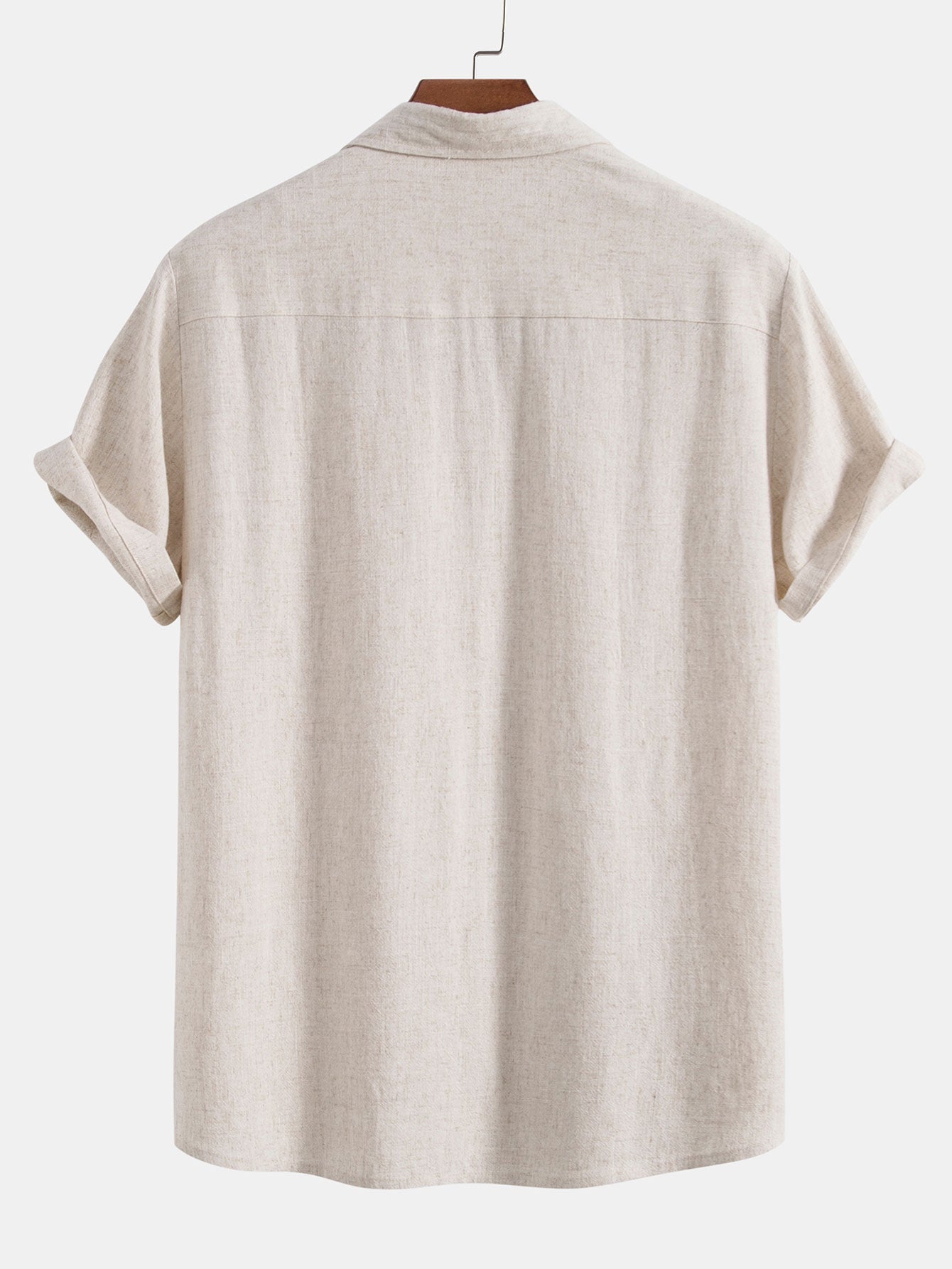 Camisa Riviera beige de manga corta, vista trasera