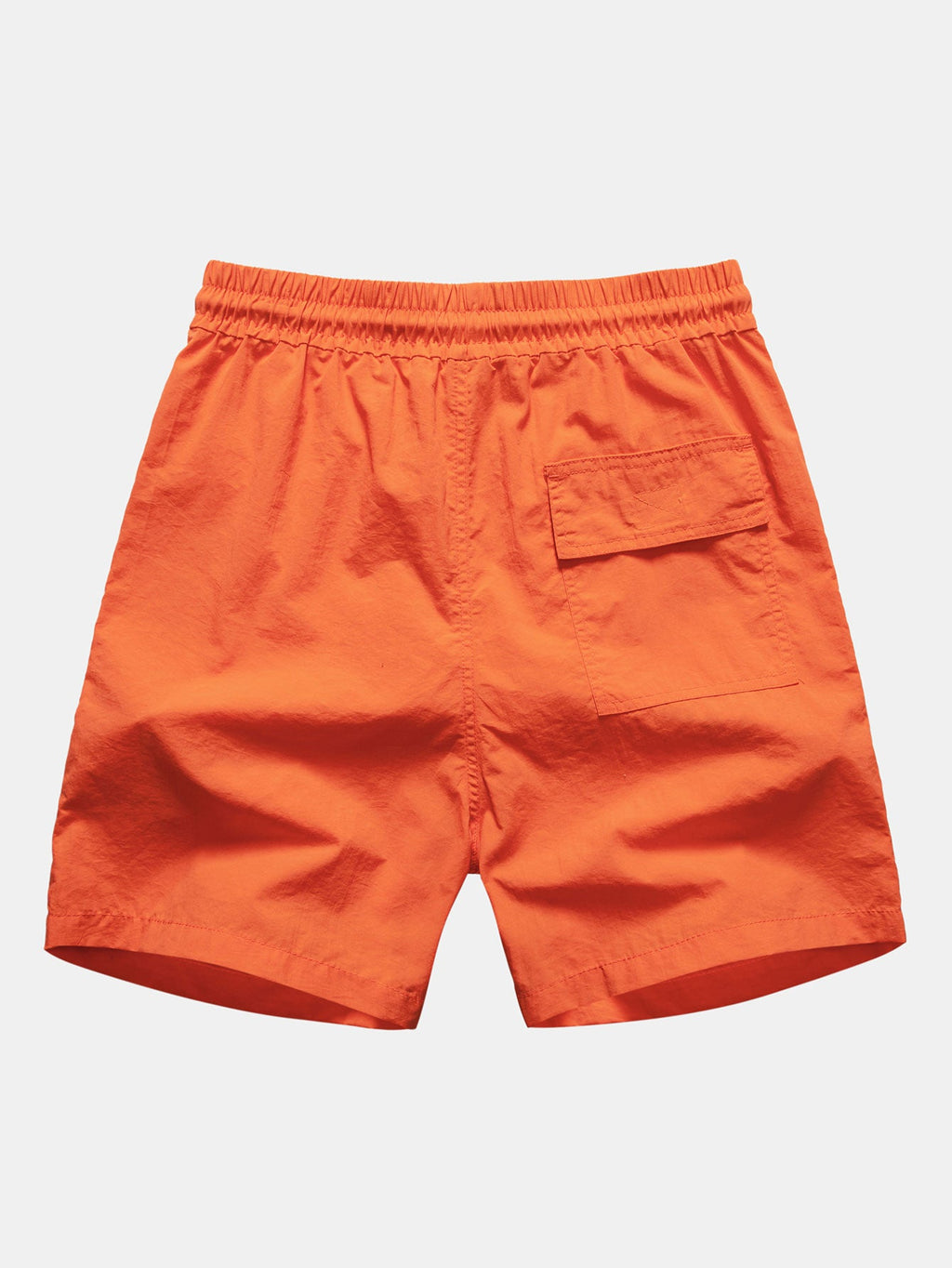 Bañador corto naranja con costuras marcadas y cintura elástica