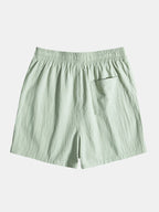 Pantalones cortos de algodón con bolsillo y cintura elástica, verde claro