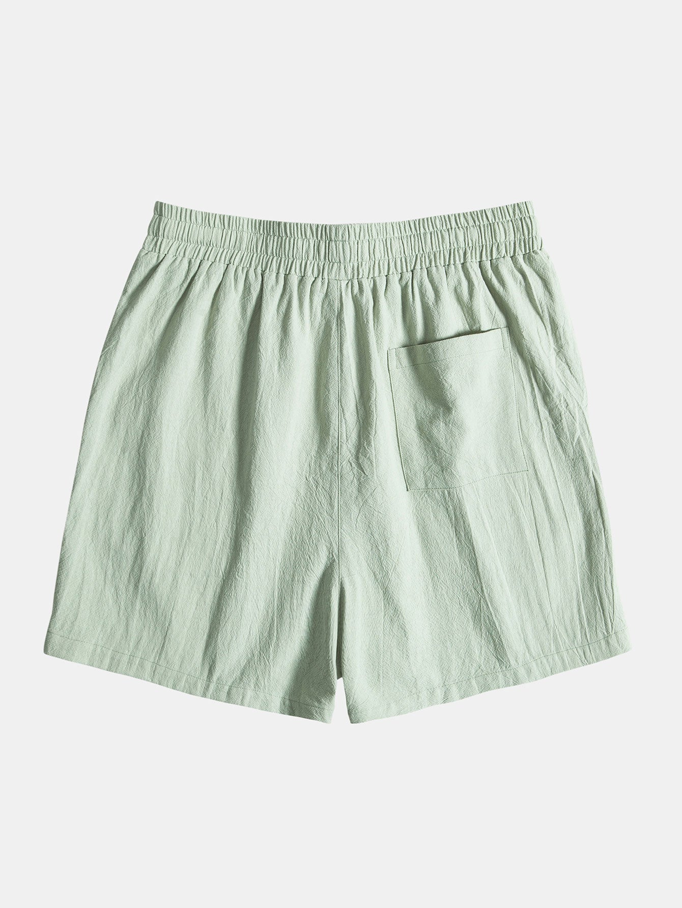 Pantalones cortos de algodón con bolsillo y cintura elástica, verde claro