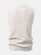 Polo sin mangas crema de punto, vista trasera