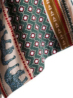 Camisa Santorini estampada multicolor, cuello abierto y manga corta