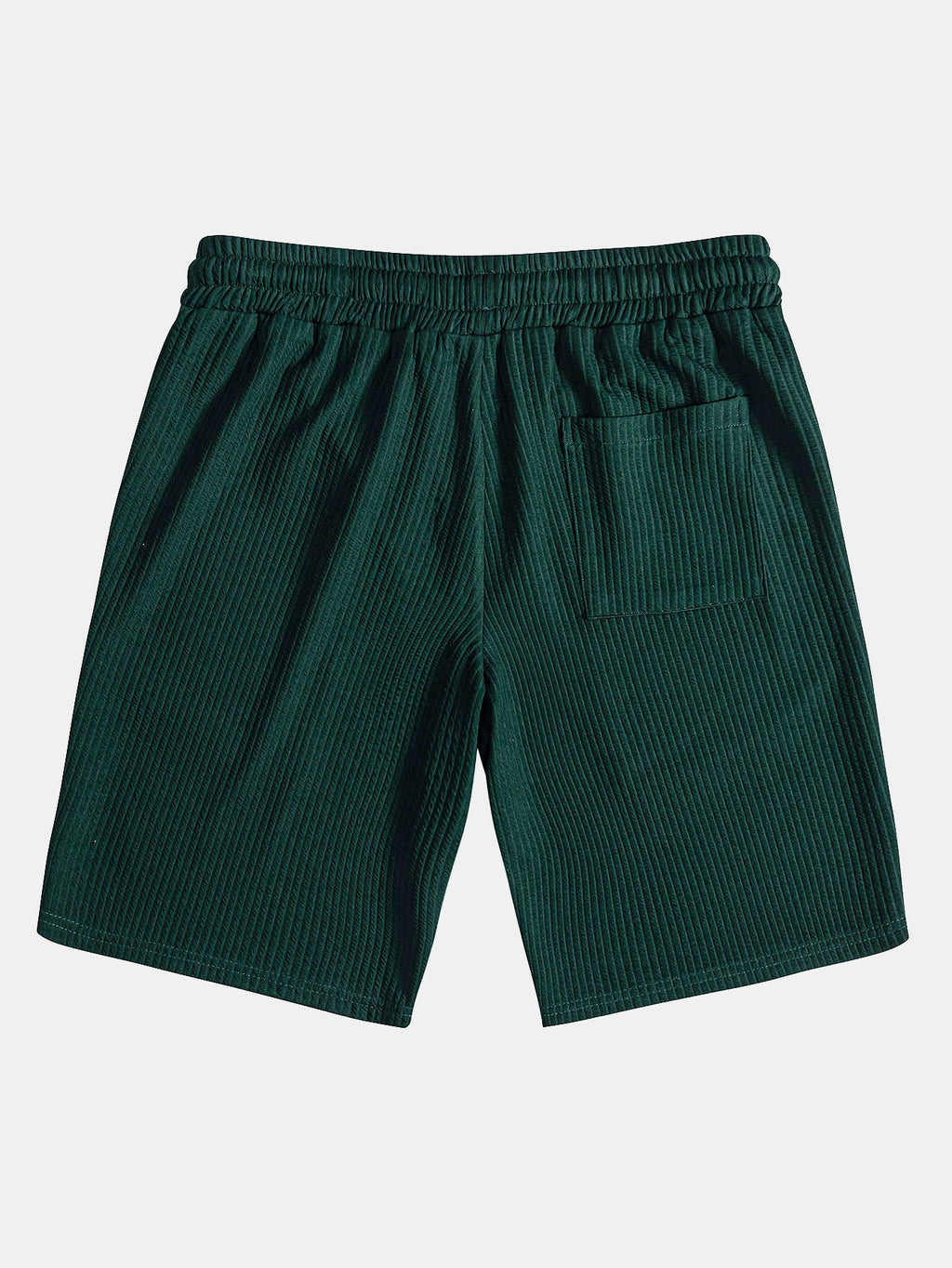 Pantalón corto verde oscuro con bolsillo lateral y cordón en la cintura