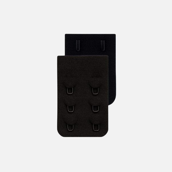 Extensor de sujetador Comfort negro, con 3 pares de ganchos y ojales