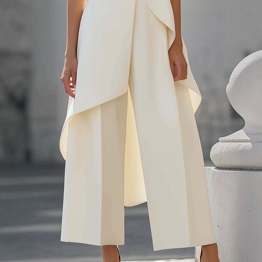 Valentina | Mono Elegante con Top de Cuello Alto Drapeado