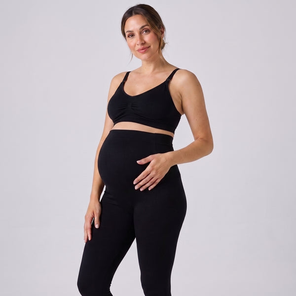 Sujetador de lactancia negro con tirantes ajustables