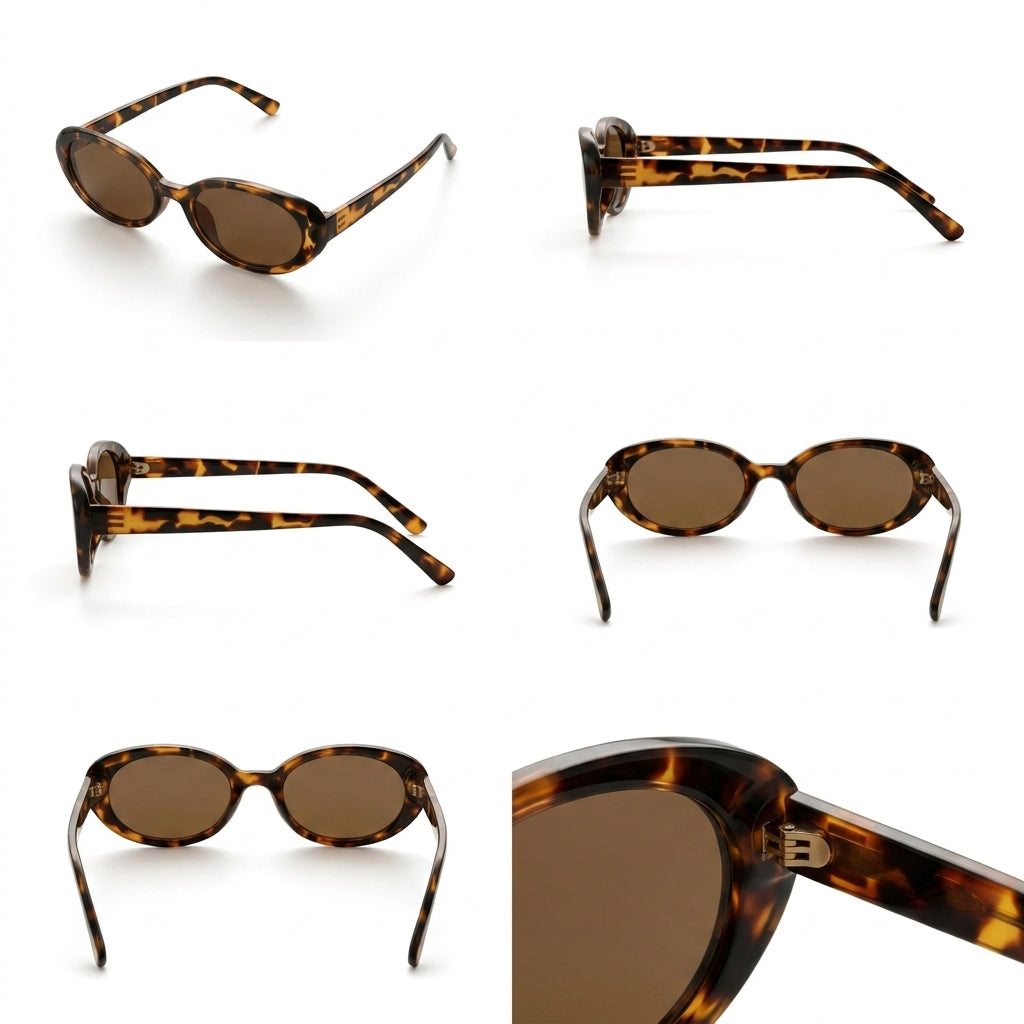 Gafas Aurora Lumière con montura carey y lentes marrones, varias vistas