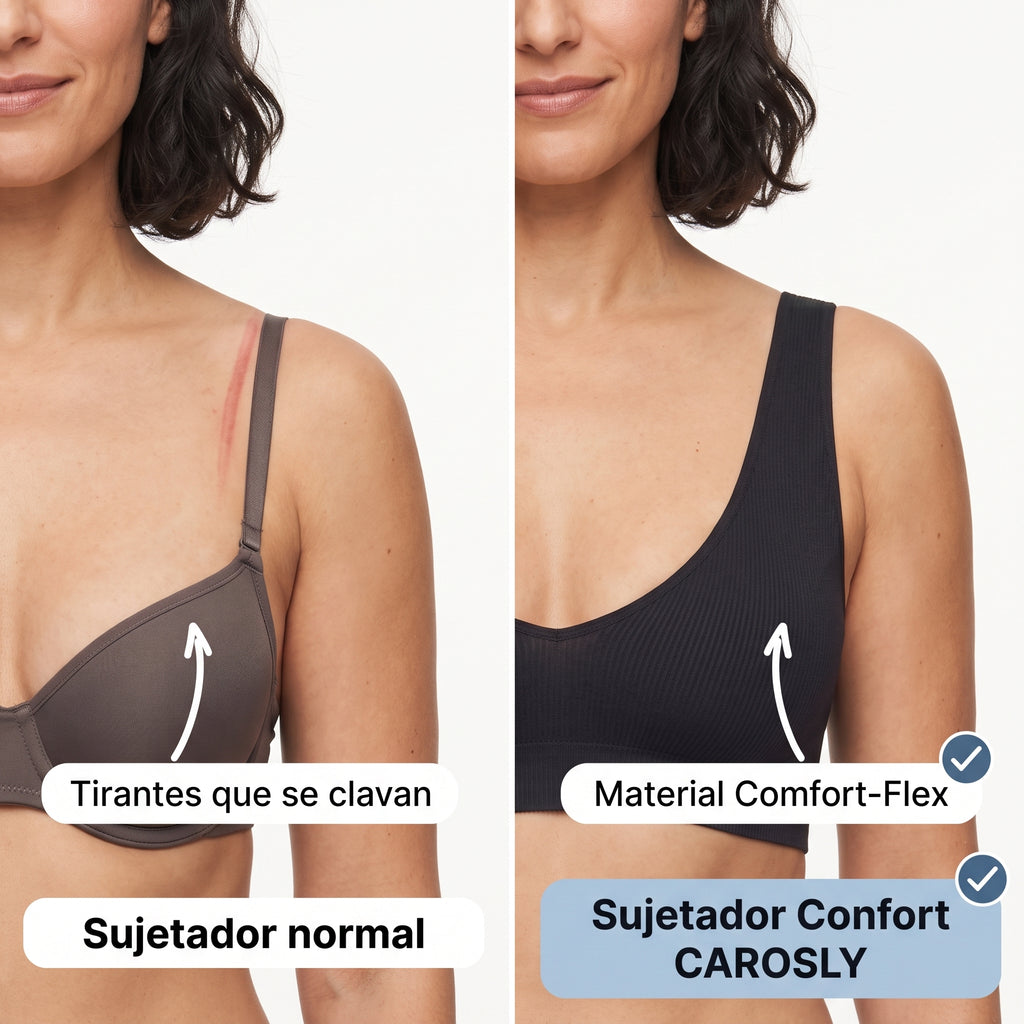 Sujetador con tirantes anchos y acabado suave, en tonos negro y marrón