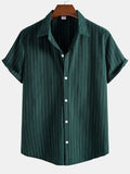 Camisa Portofino verde con rayas verticales y botones al frente
