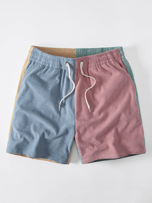 Pantalón corto Newport de punto con cordón, azul y rosa