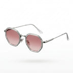 Gafas Siena Élite con montura metálica plateada y lentes rosa