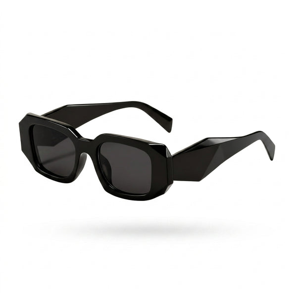 Gafas Ventura Terra negras de montura rectangular y lentes oscuras