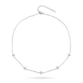 Collar plateado tipo gargantilla con cinco colgantes de estrella y cadena ajustable