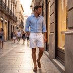 Pantalón corto Verona blanco, bolsillos y cierre frontal