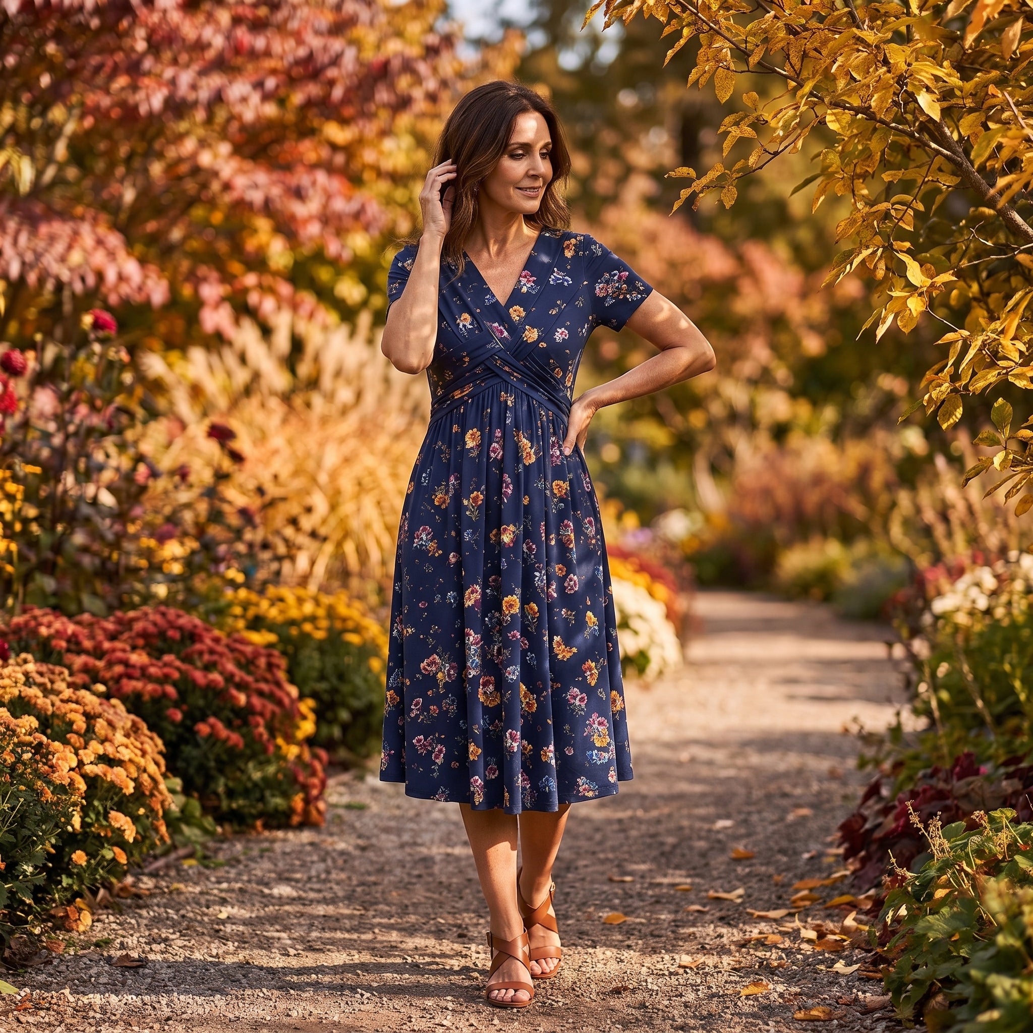 Vestido "Valeria" | Caída Fluida y Escote Estilizador (con bolsillos)
