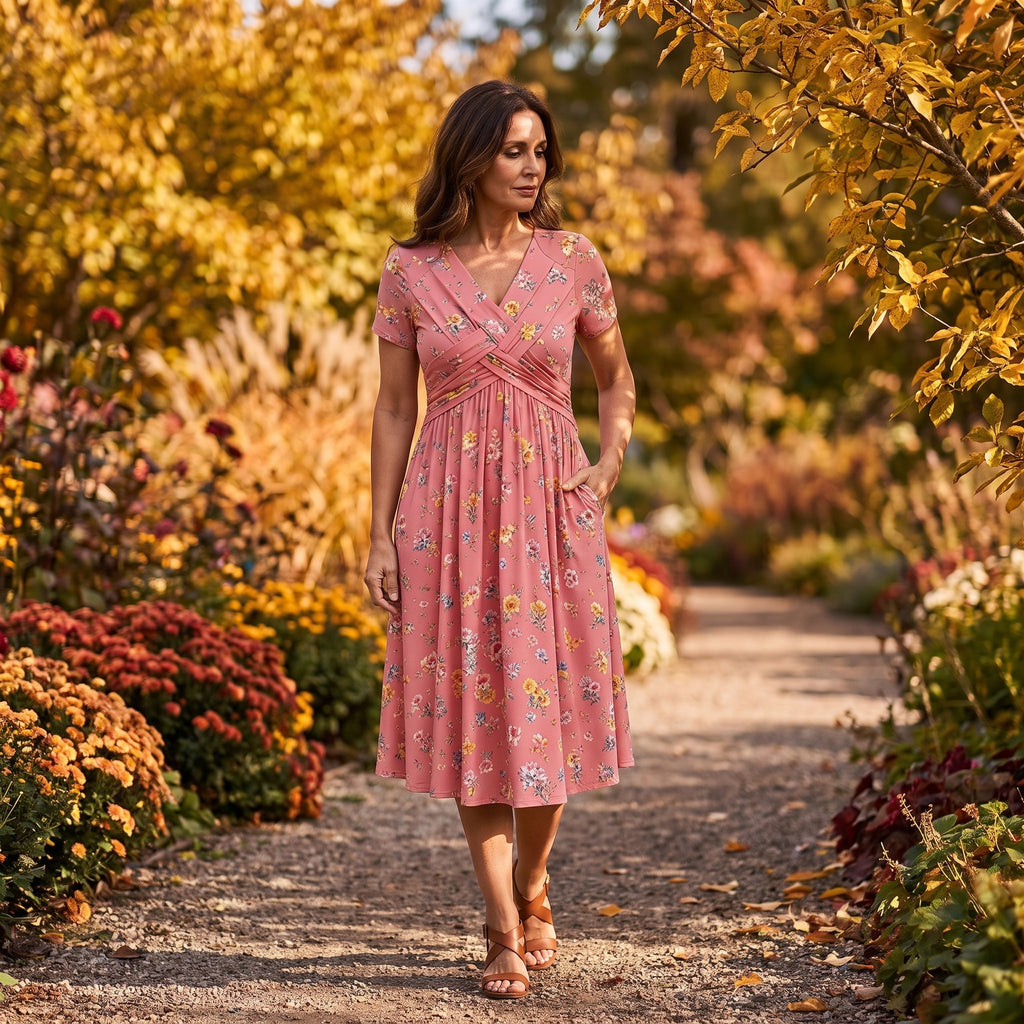 Vestido "Valeria" | Caída Fluida y Escote Estilizador (con bolsillos)