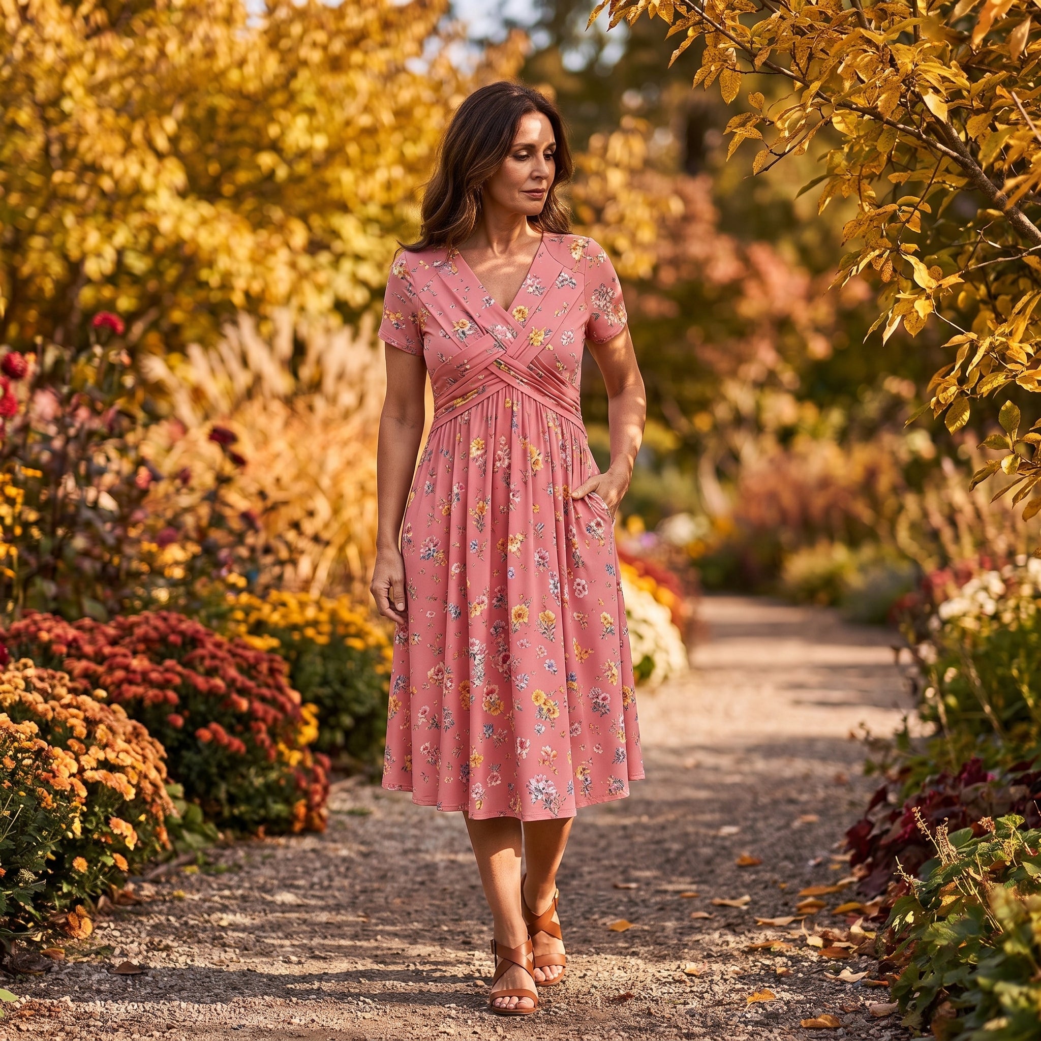 Vestido "Valeria" | Caída Fluida y Escote Estilizador (con bolsillos)