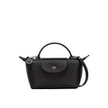 Mini bolso Longcham negro con solapa y asa circular