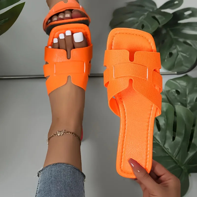 Sandalias Inés naranjas con tiras cruzadas y suela acolchada