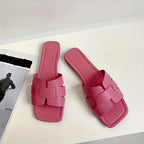 Sandalias Inés fucsia con pala frontal y tiras superpuestas de ajuste
