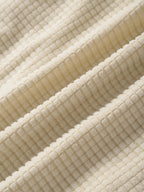Tela de camisa beige texturizada con relieve cuadriculado