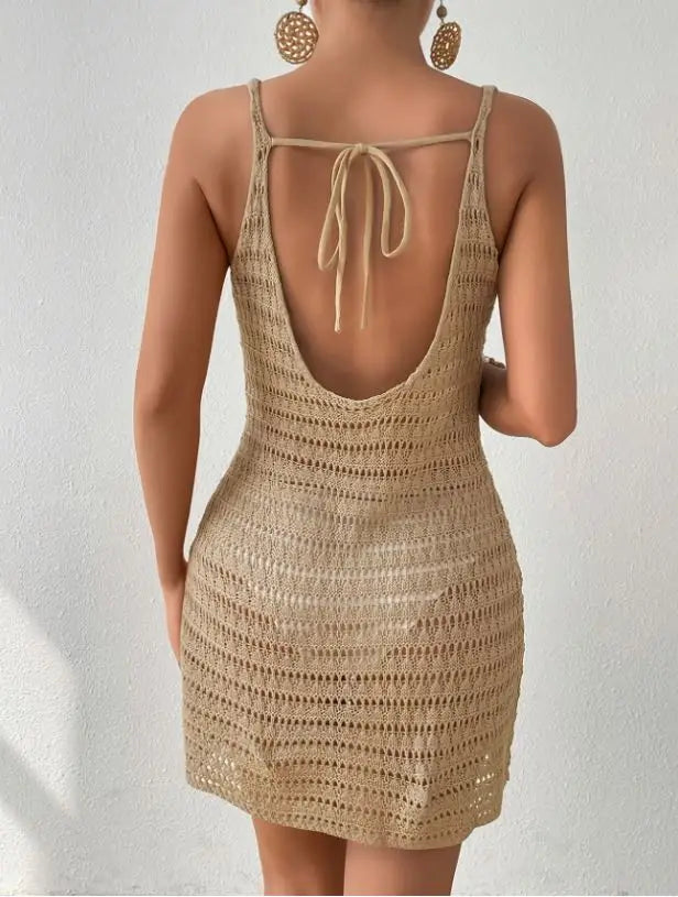 Vestido Cala Nerea sin mangas con espalda abierta y lazos ajustables