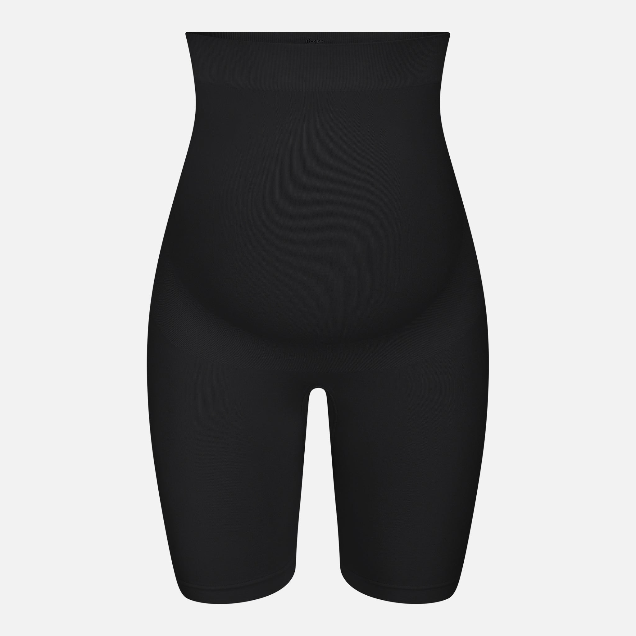 Shorts de maternidad negros de cintura alta con soporte para el vientre