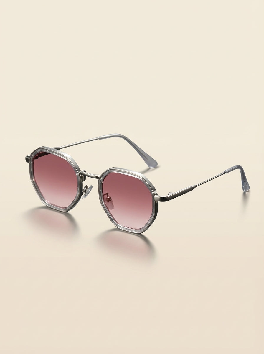 Gafas de sol Siena Élite con lentes rosa y montura plateada