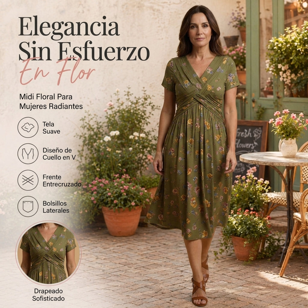 Vestido "Valeria" | Caída Fluida y Escote Estilizador (con bolsillos)