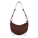 Bolso tipo bandolera burdeos, asas cortas y abertura semicircular