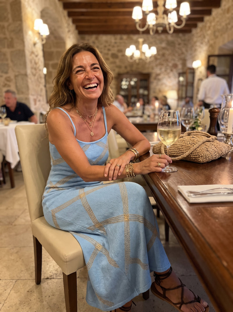 "@Carmen, usando el vestido Vittoria"