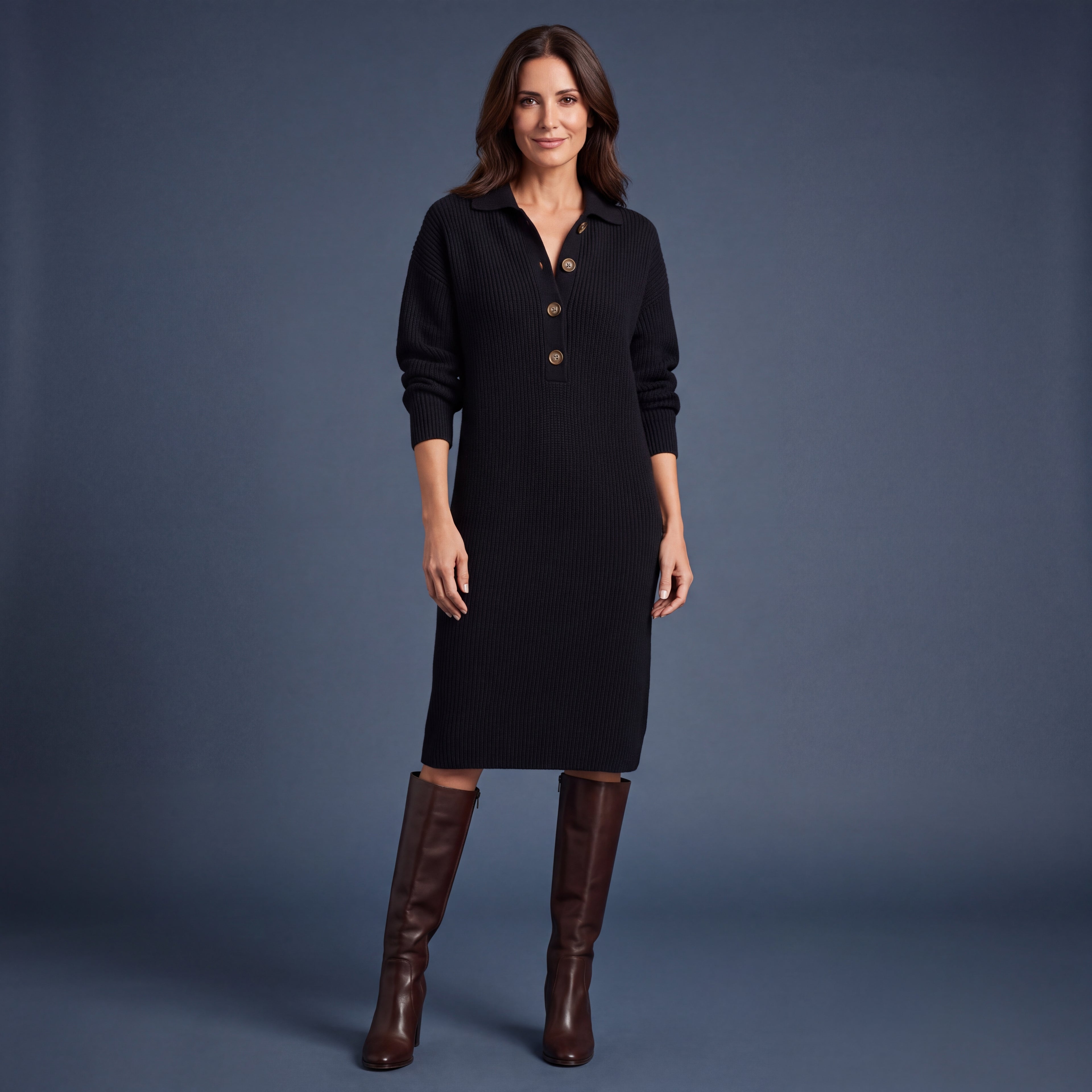 Vestido de Punto "Lorena" | Diseño de punto con cuello y botones