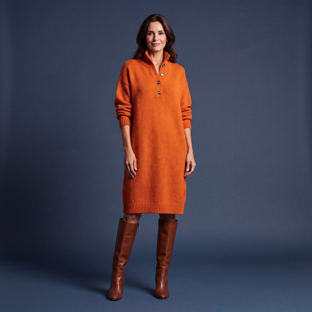 Vestido de Punto "Lorena" | Diseño de punto con cuello y botones