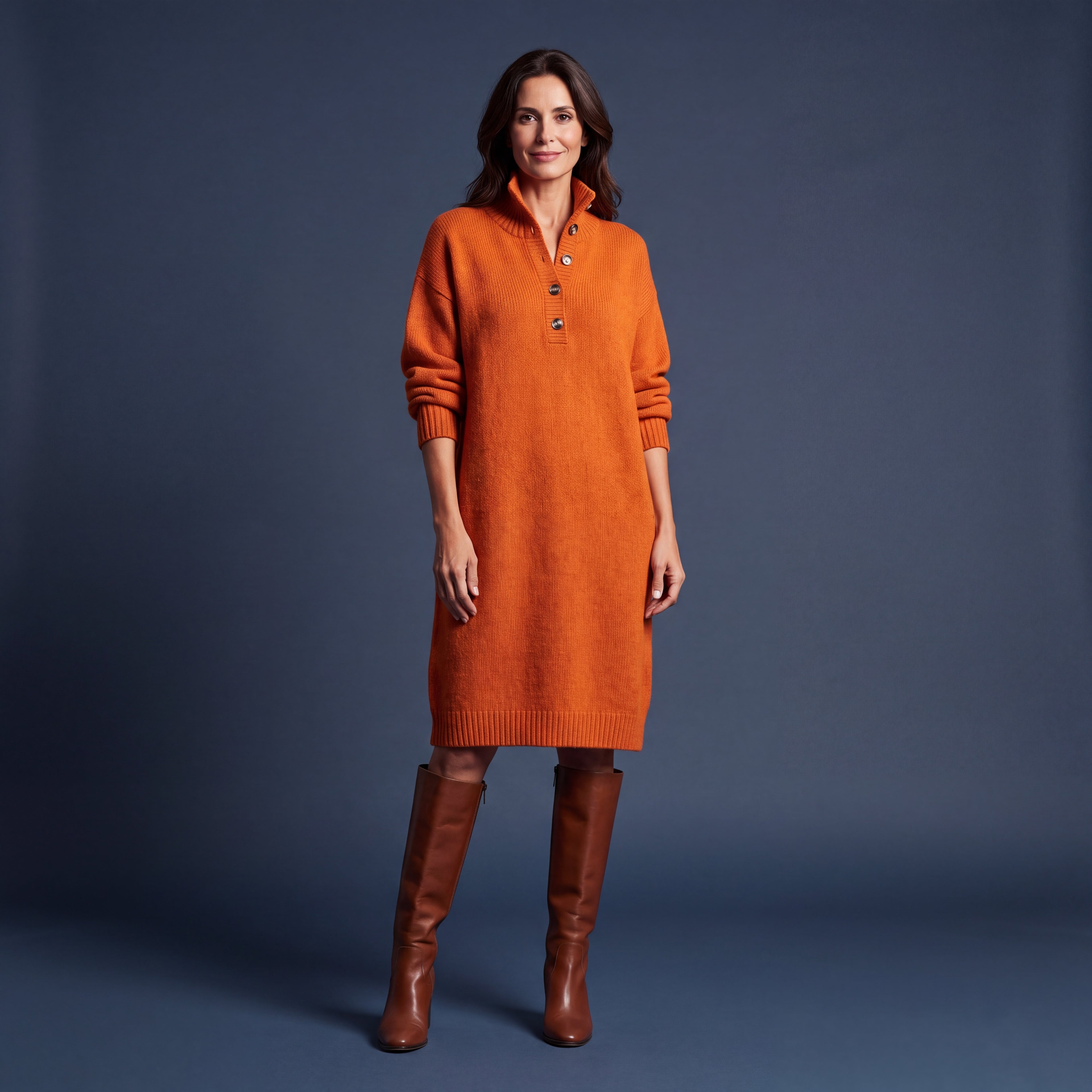Vestido de Punto "Lorena" | Diseño de punto con cuello y botones