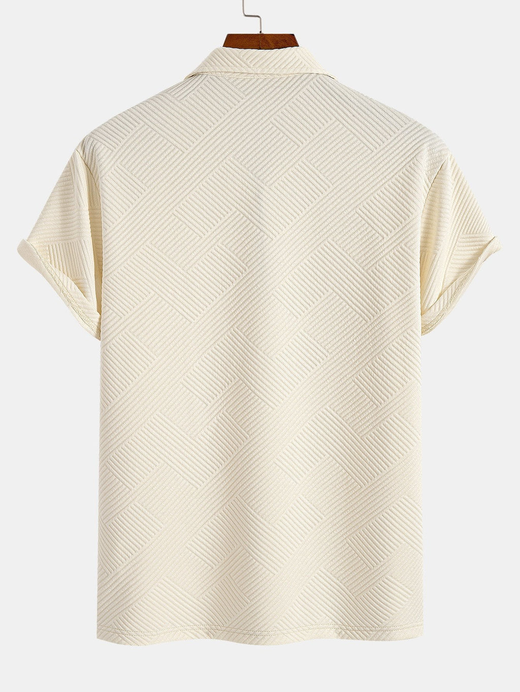 Polo con cremallera, espalda en jacquard a rayas, beige
