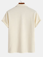 Polo con cremallera, espalda en jacquard a rayas, beige