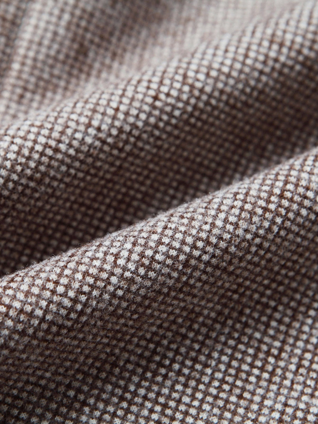 Tela de blazer de cuadros príncipe, tonos marrón y gris, tejido texturizado