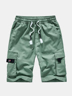 Pantalón corto Aspen verde con cordón blanco y bolsillos cargo laterales