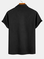 Polo con cremallera, espalda en jacquard a rayas, negro