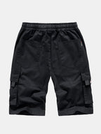 Pantalón corto Aspen negro con bolsillos cargo y pretina elástica