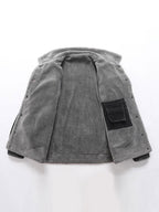 Chaqueta vaquera gris con interior teddy y dobladillo con forro suave visible