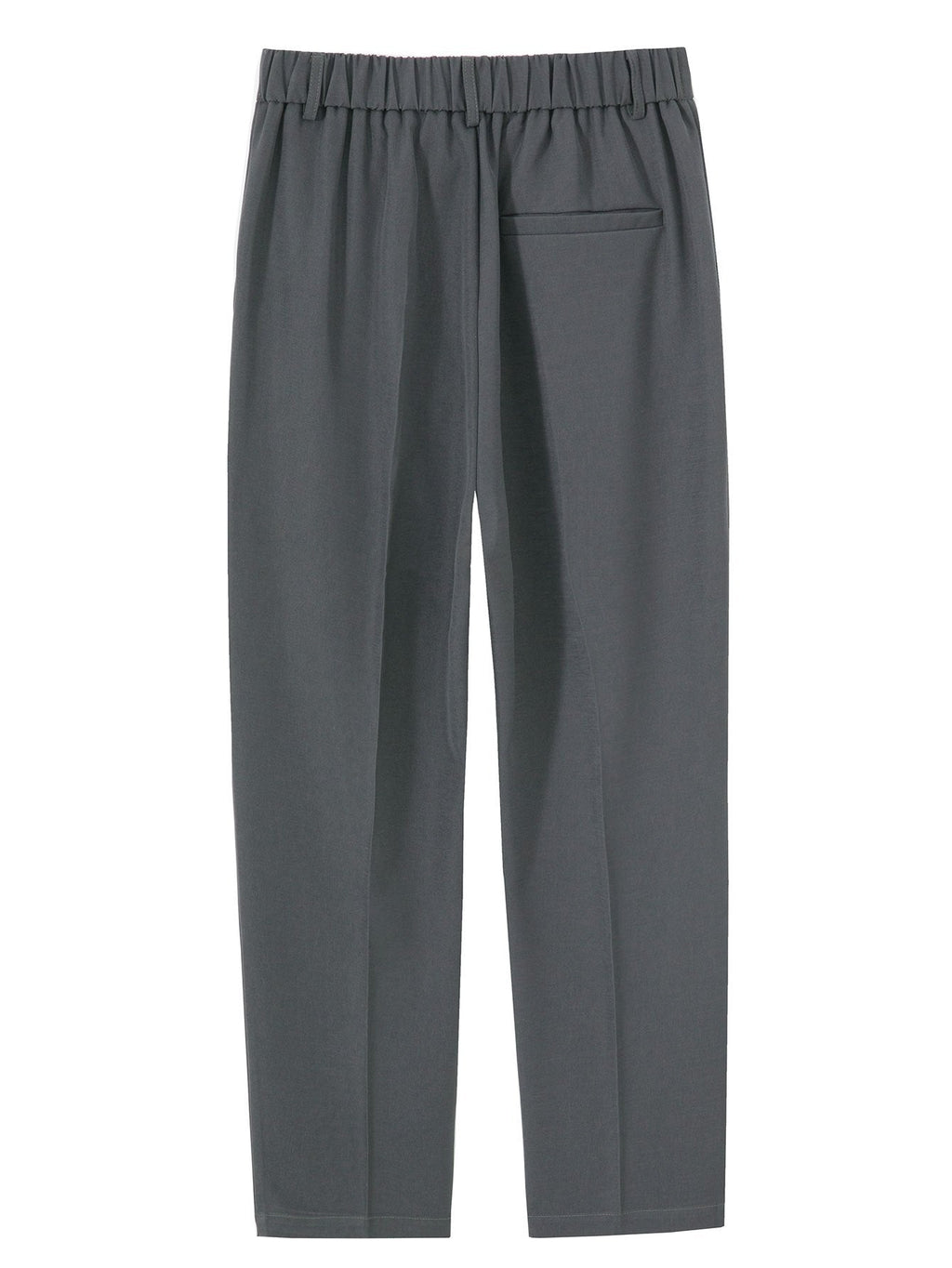 Pantalón recto relax gris con cintura elástica y caída recta